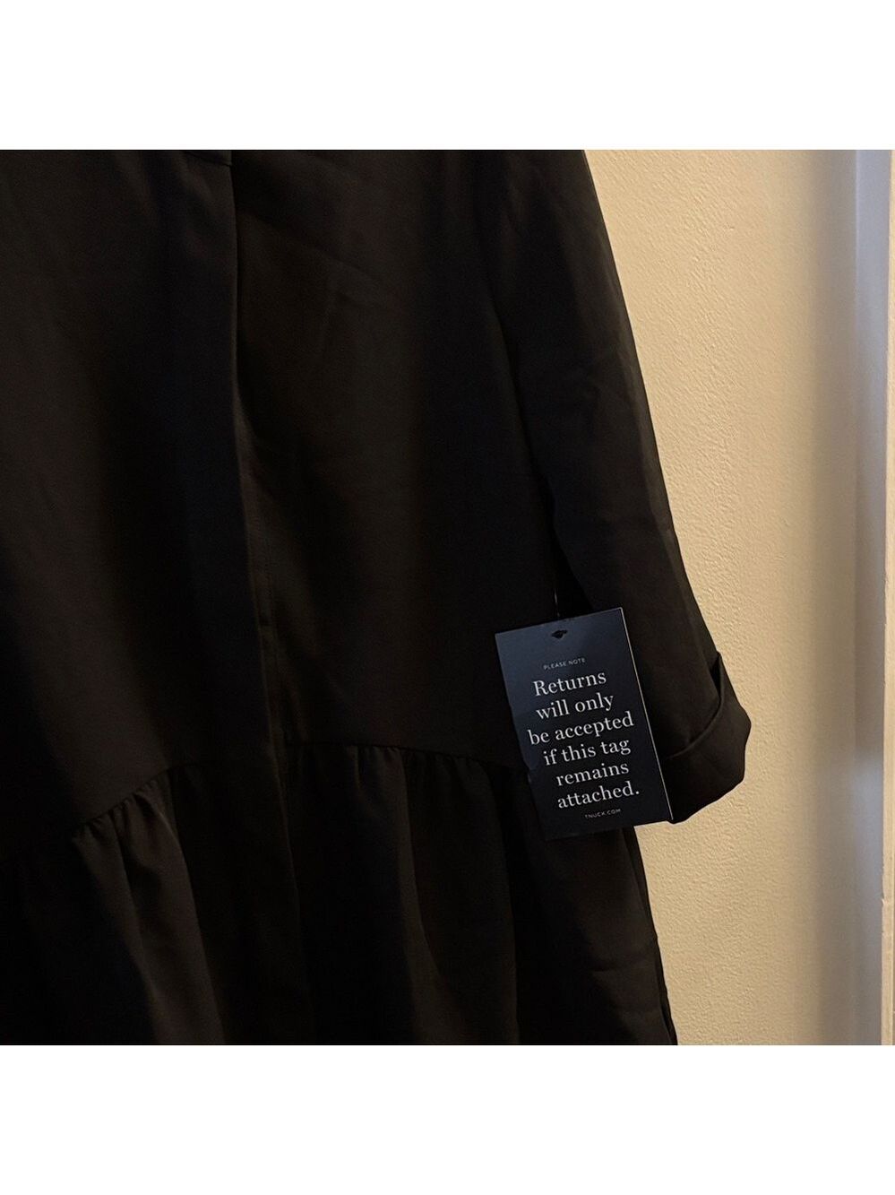 Elegant Black Women's button up shirtdress - Picture 4 of 5
